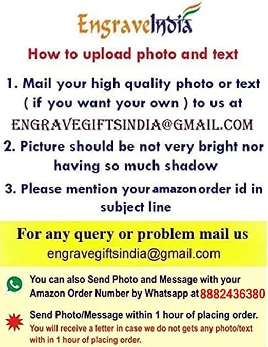 Engrave India Wooden Unique Personalized Rectangular Wooden Frame - Wood Photo Frame Happy Birthday Gift For Any Occasion-Birthday, Anniversary, For Men & Women (5X4), Tabletop