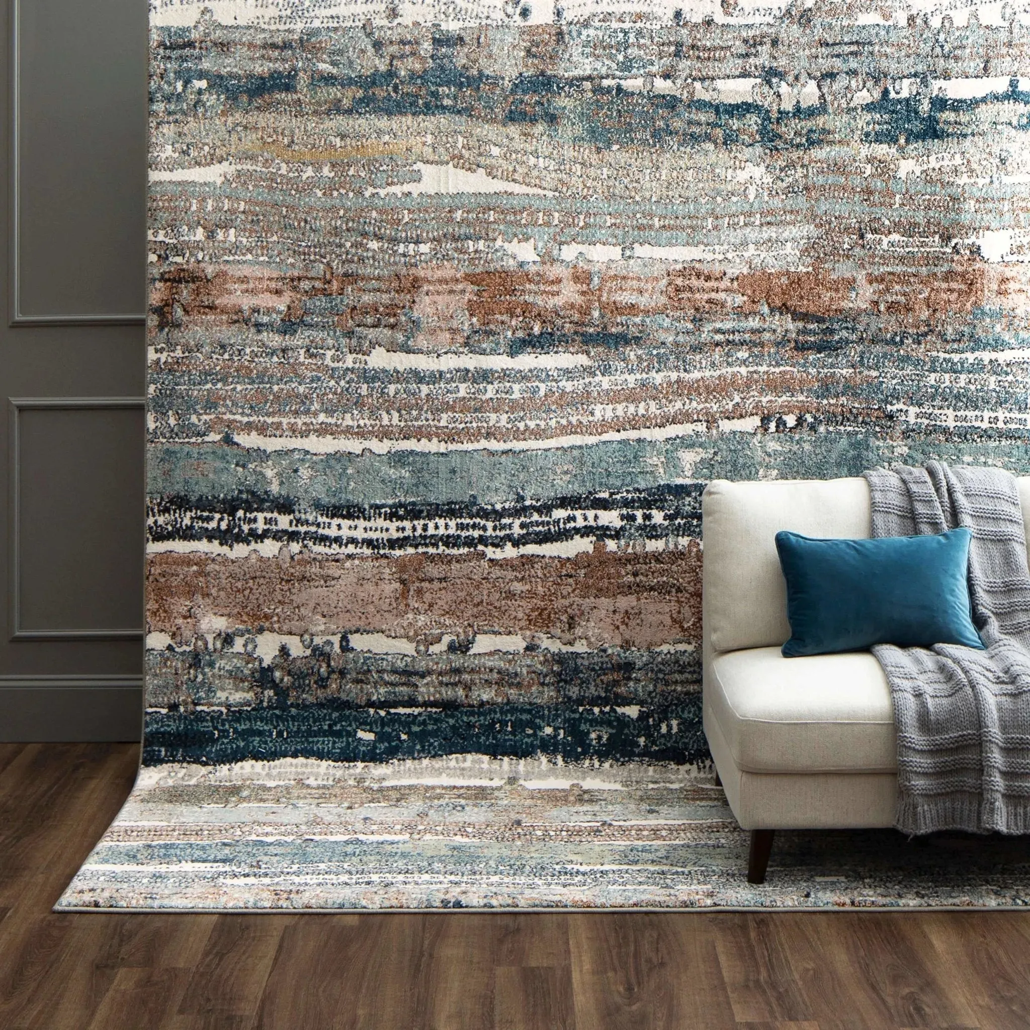 Epiphany 92204 60129 Colorful Waves Robin Egg Blue Rug