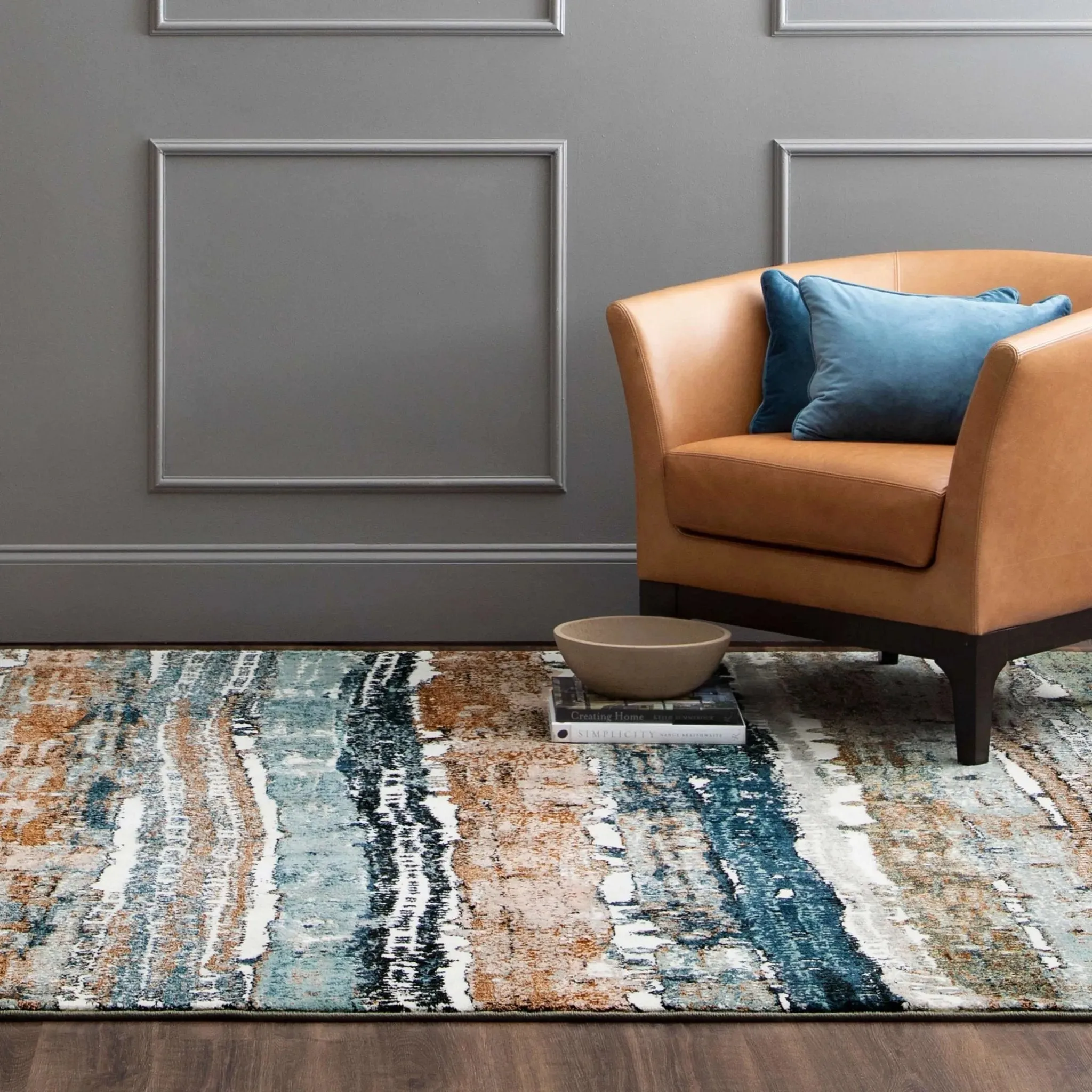 Epiphany 92204 60129 Colorful Waves Robin Egg Blue Rug