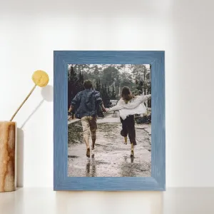 FA6 Blue Wooden Photo Frame with Customized Image for Table Decor- 6x8 Wall Hanging Personalized Photo Frames for Couple Gift, Anniversary Birthday, Pack of 1