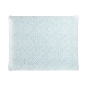Fabric Tray Large Basketweave Aqua