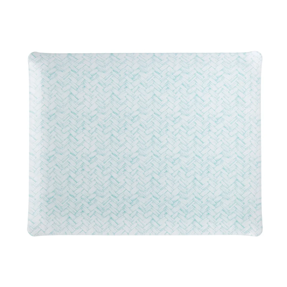 Fabric Tray Large Basketweave Aqua