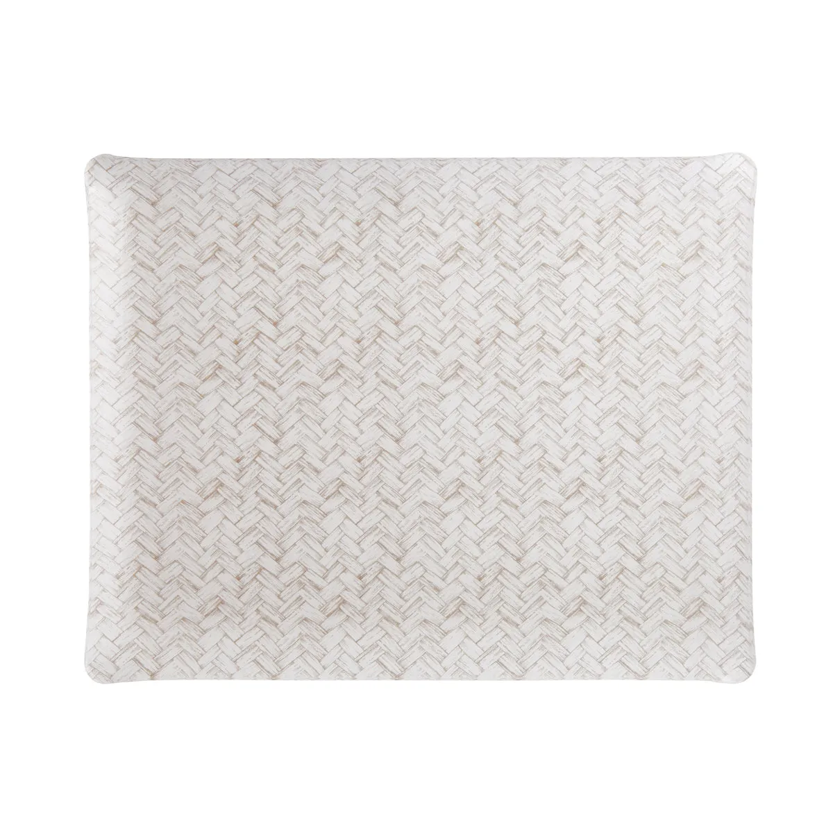 Fabric Tray Large Basketweave Beige