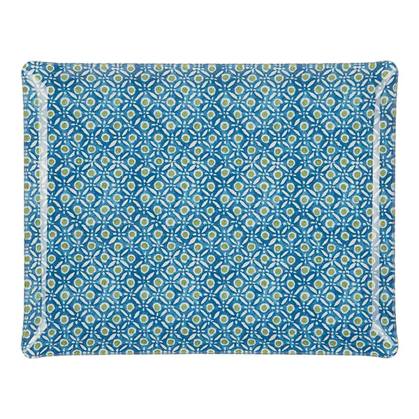 Fabric Tray Large Batik Dots Blue/Green