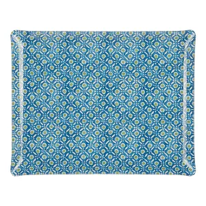 Fabric Tray Large Batik Dots Blue/Green