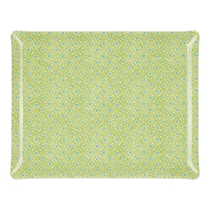 Fabric Tray Large Batik Dots Green/Aqua