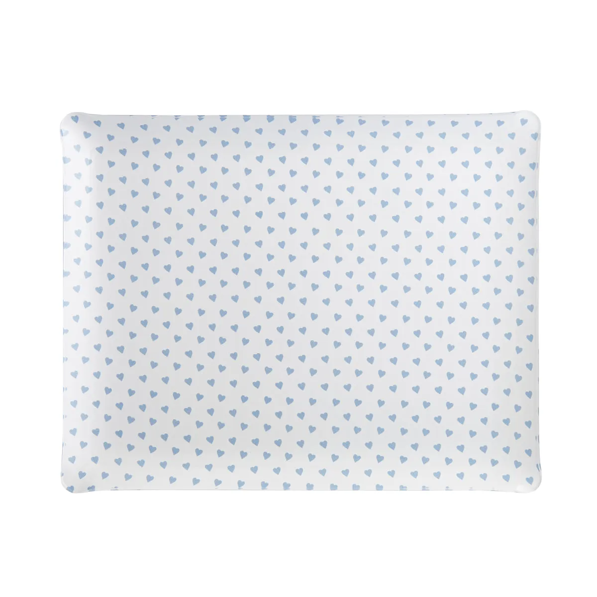 Fabric Tray Large Heart Blue