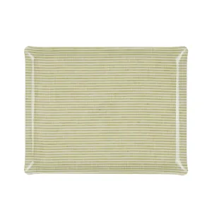 Fabric Tray Large Stripe Green and White