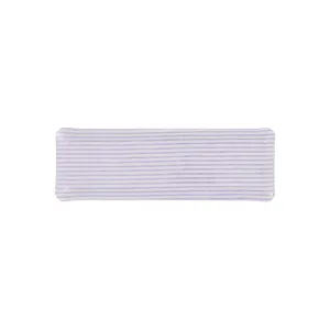 Fabric Tray Oblong Stripe Amethyst and White