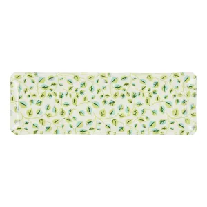 Fabric Tray Oblong Swirl Leaf