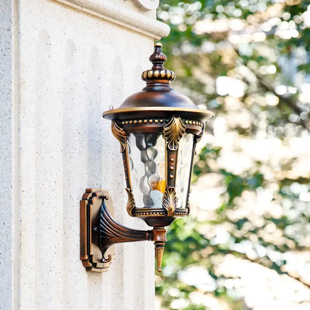 Farmhouse Rust Water Glass Wall Sconce - 7.5"/10" W - 1 Light Urn - Wall Mounted Lamp Fixture