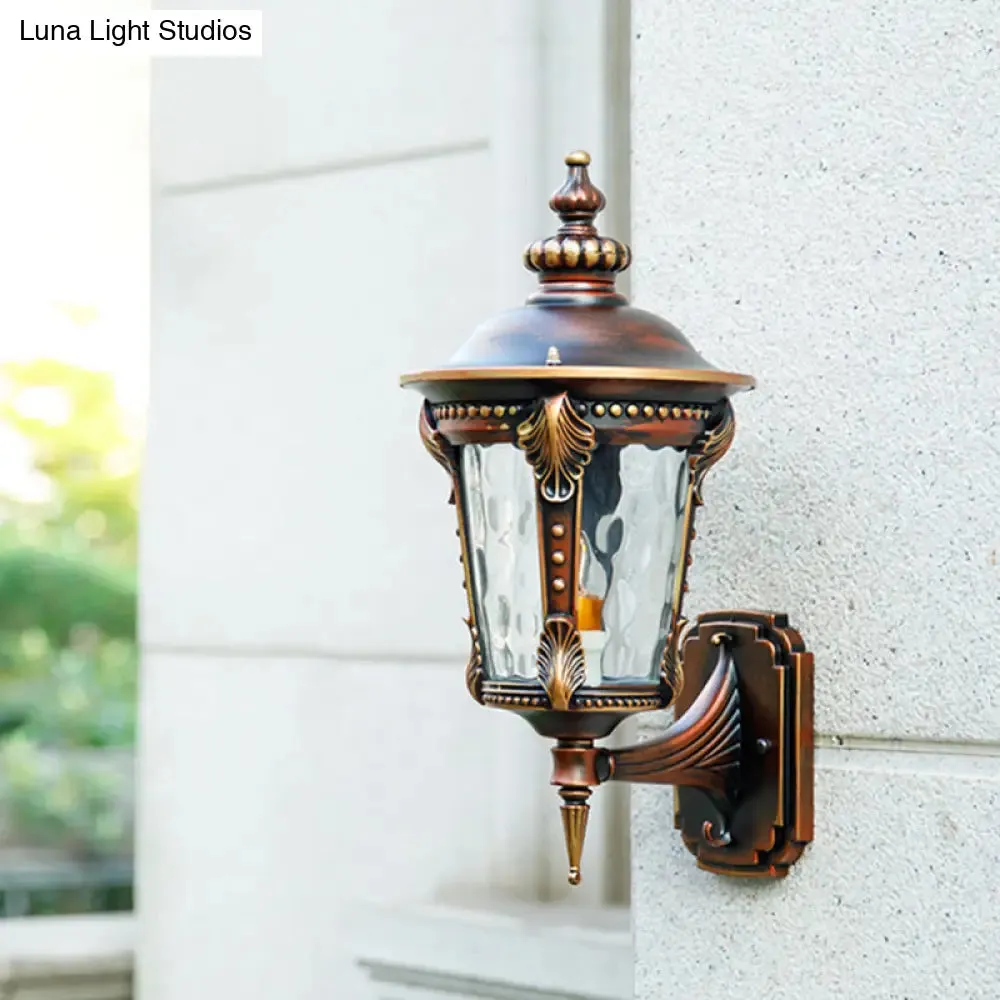 Farmhouse Rust Water Glass Wall Sconce - 7.5"/10" W - 1 Light Urn - Wall Mounted Lamp Fixture