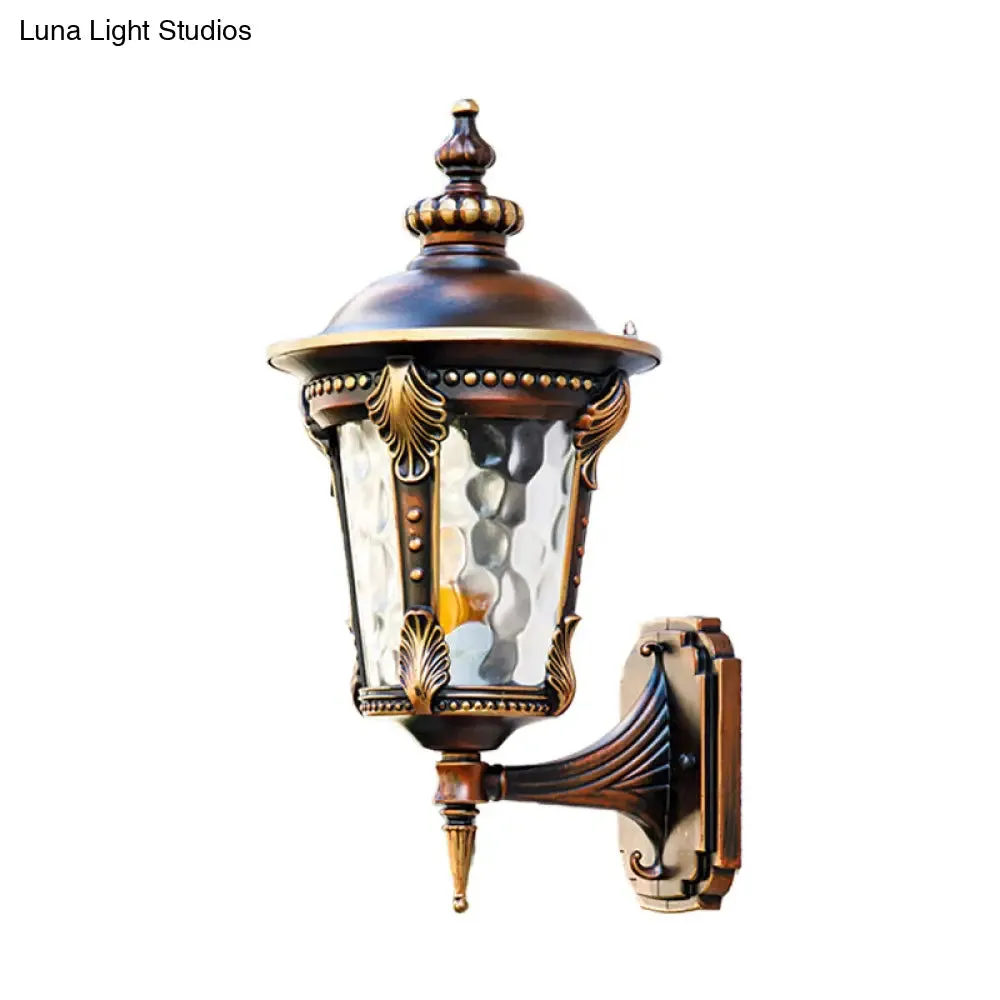 Farmhouse Rust Water Glass Wall Sconce - 7.5"/10" W - 1 Light Urn - Wall Mounted Lamp Fixture