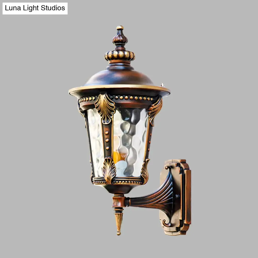 Farmhouse Rust Water Glass Wall Sconce - 7.5"/10" W - 1 Light Urn - Wall Mounted Lamp Fixture