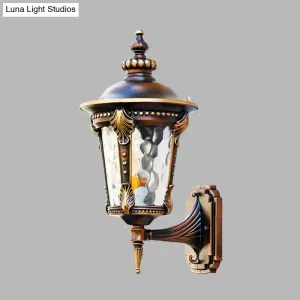 Farmhouse Rust Water Glass Wall Sconce - 7.5"/10" W - 1 Light Urn - Wall Mounted Lamp Fixture