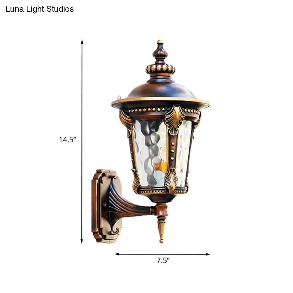 Farmhouse Rust Water Glass Wall Sconce - 7.5"/10" W - 1 Light Urn - Wall Mounted Lamp Fixture