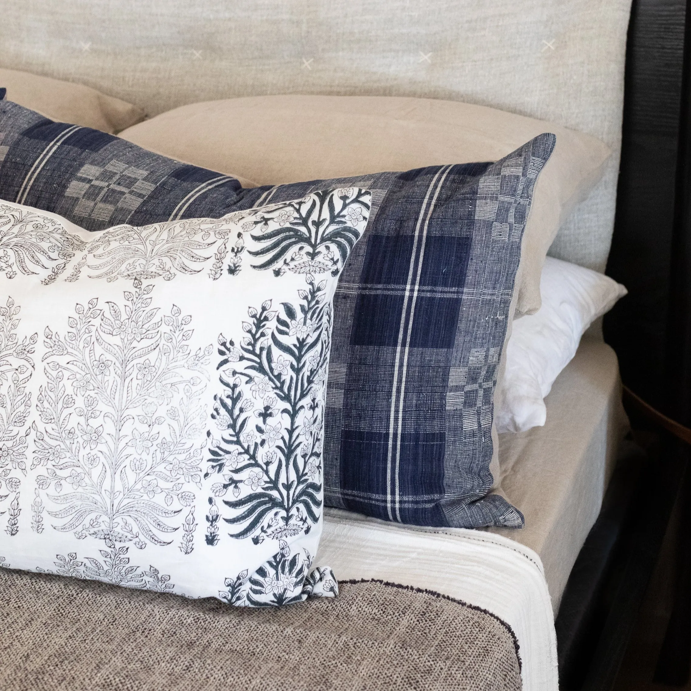 Fleur Gray Pillow 19" x 26"