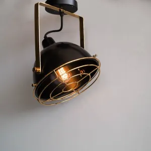 Flh102 Black Gold Low Ceiling Lamp Vintage Style Lighting