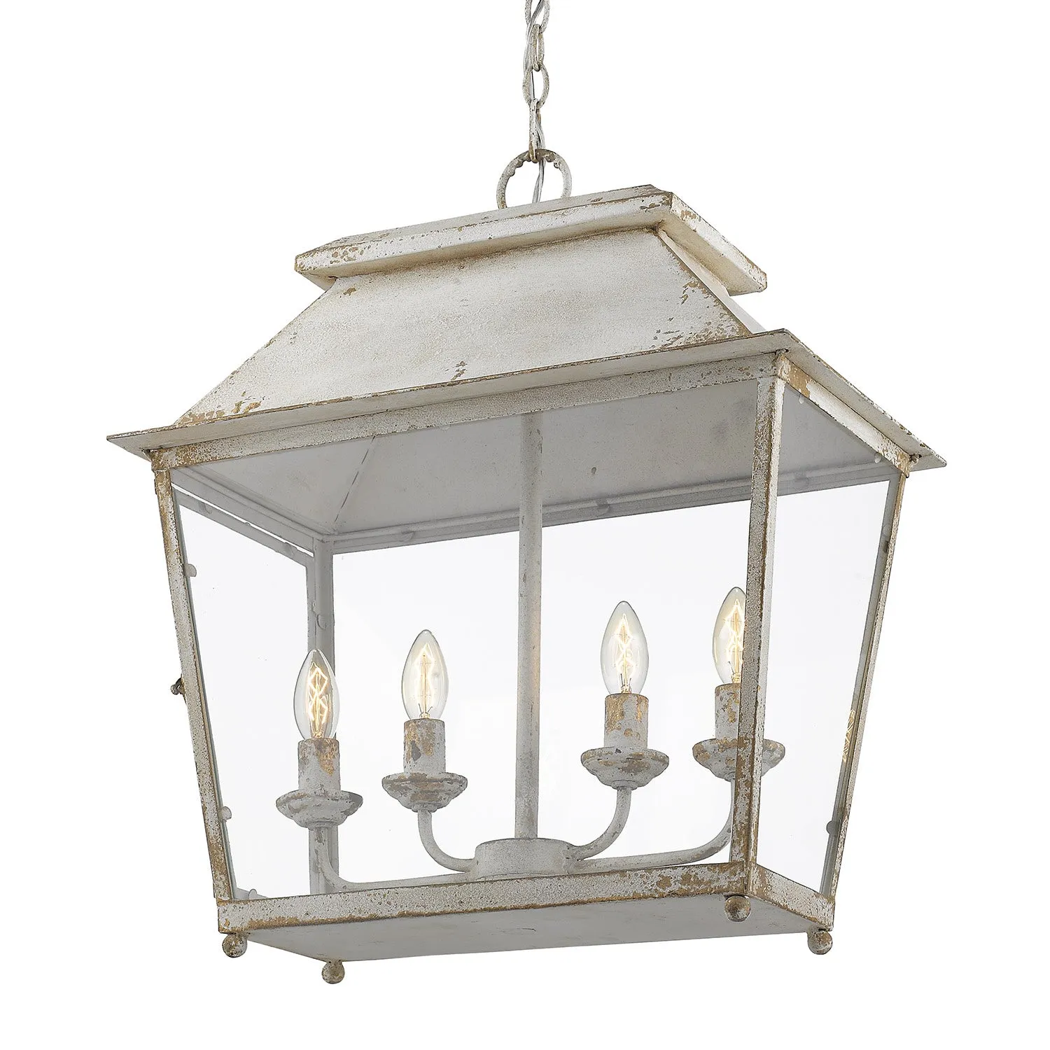 Four Light Pendant from the Abingdon Collection in Antique Ivory Finish by Golden