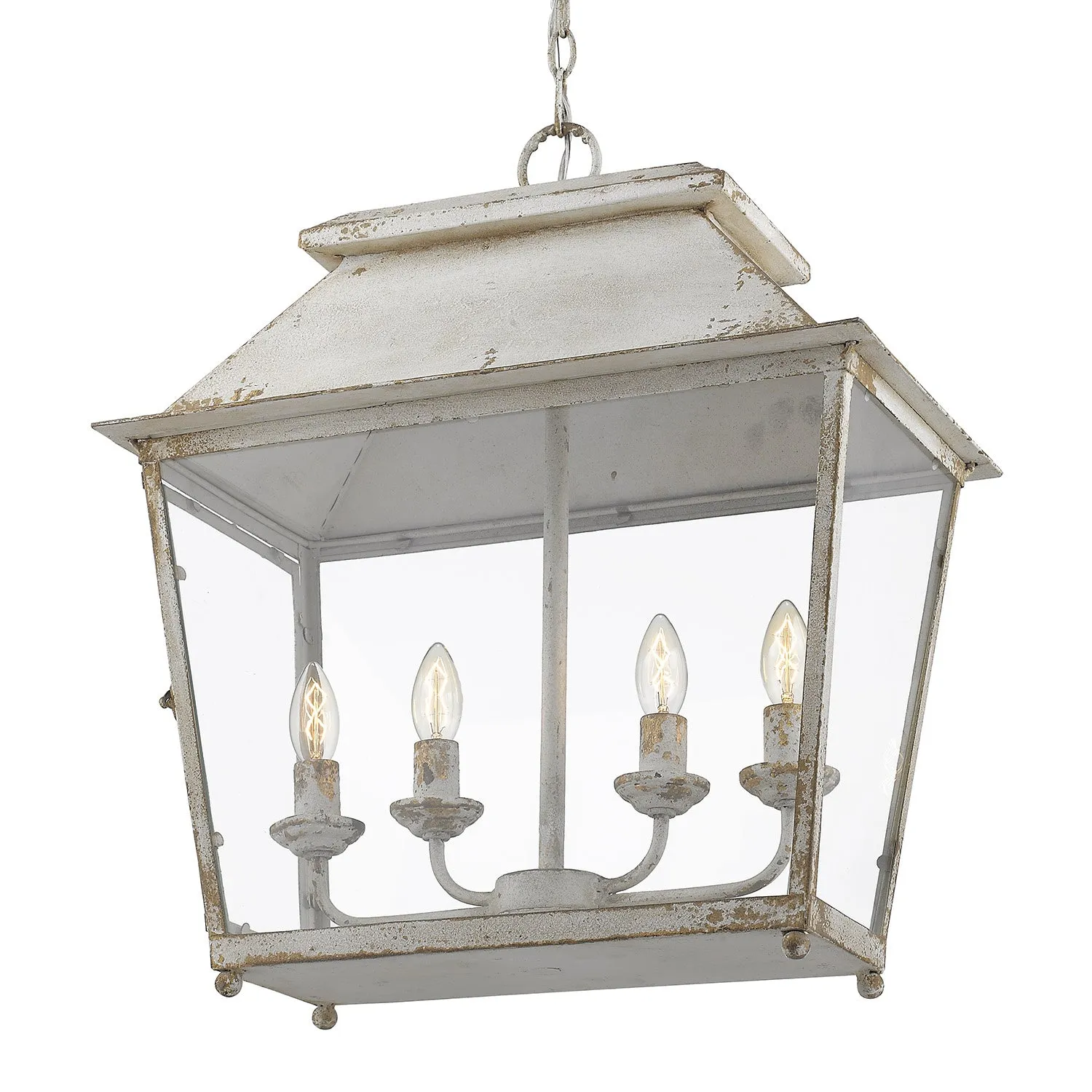 Four Light Pendant from the Abingdon Collection in Antique Ivory Finish by Golden
