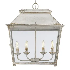 Four Light Pendant from the Abingdon Collection in Antique Ivory Finish by Golden