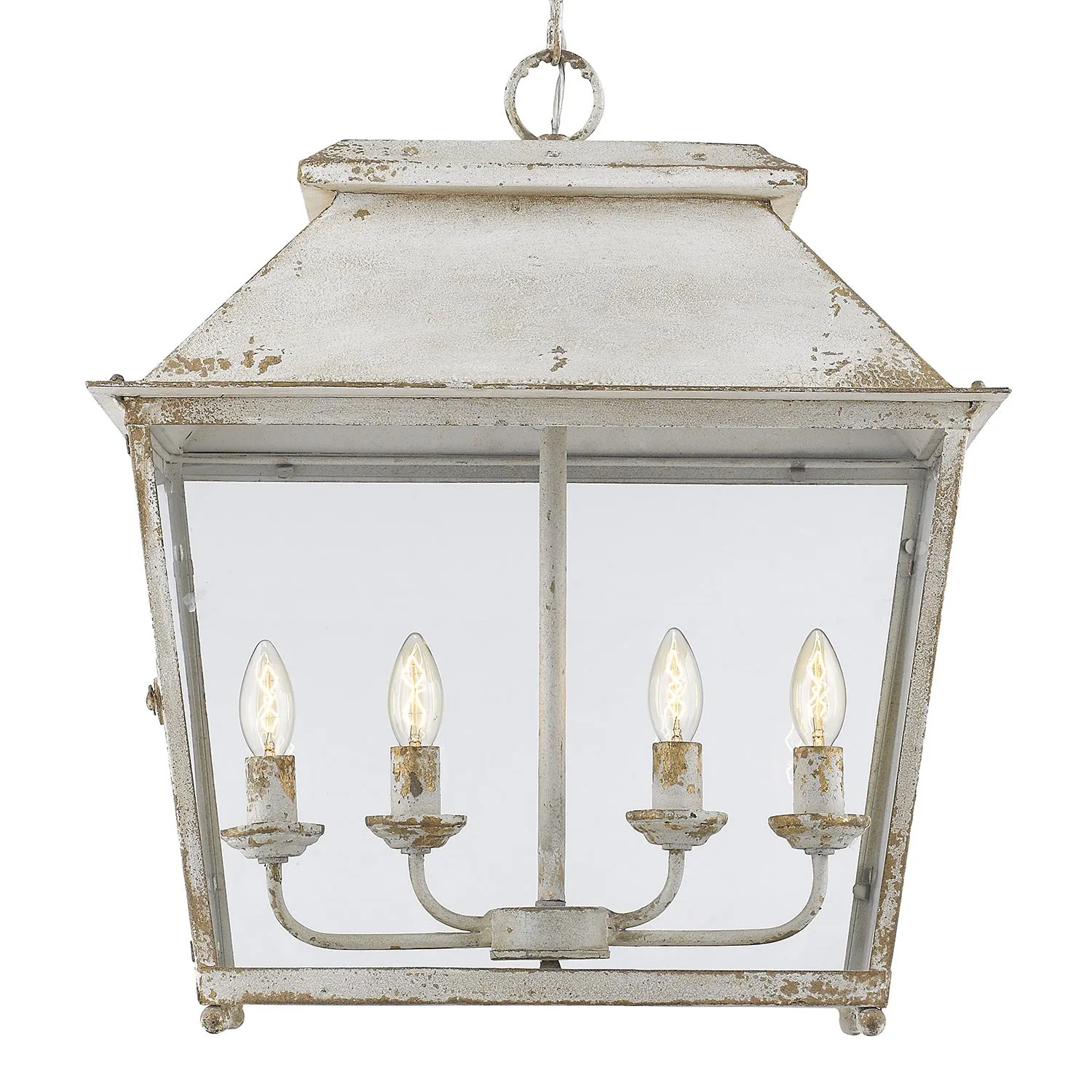 Four Light Pendant from the Abingdon Collection in Antique Ivory Finish by Golden
