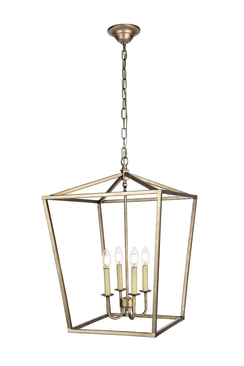 Four Light Pendant from the Maddox Collection in Vintage Silver Finish by Elegant Lighting