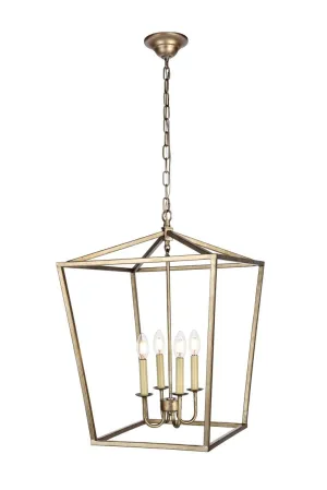Four Light Pendant from the Maddox Collection in Vintage Silver Finish by Elegant Lighting