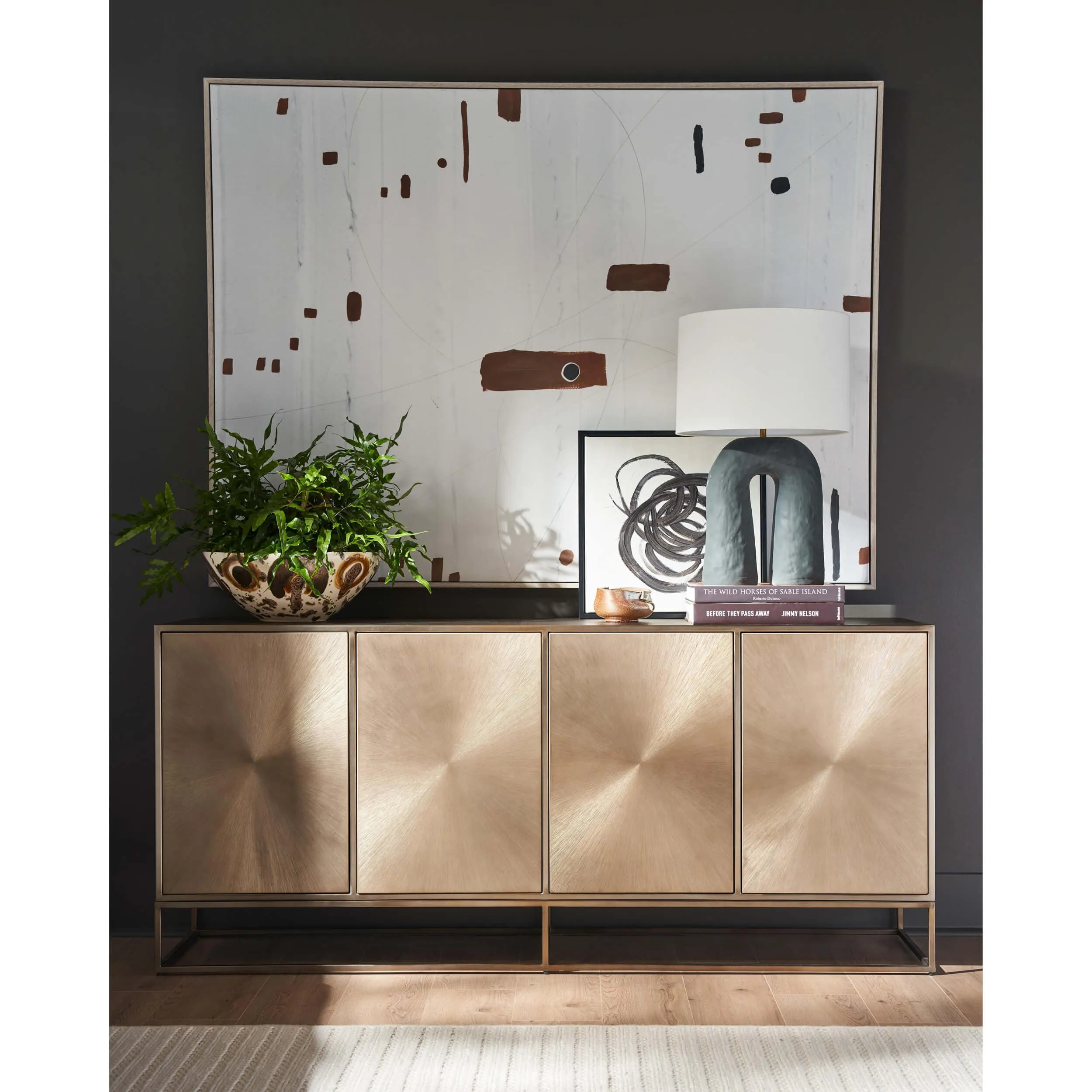 Fusion Credenza, Aged Brass
