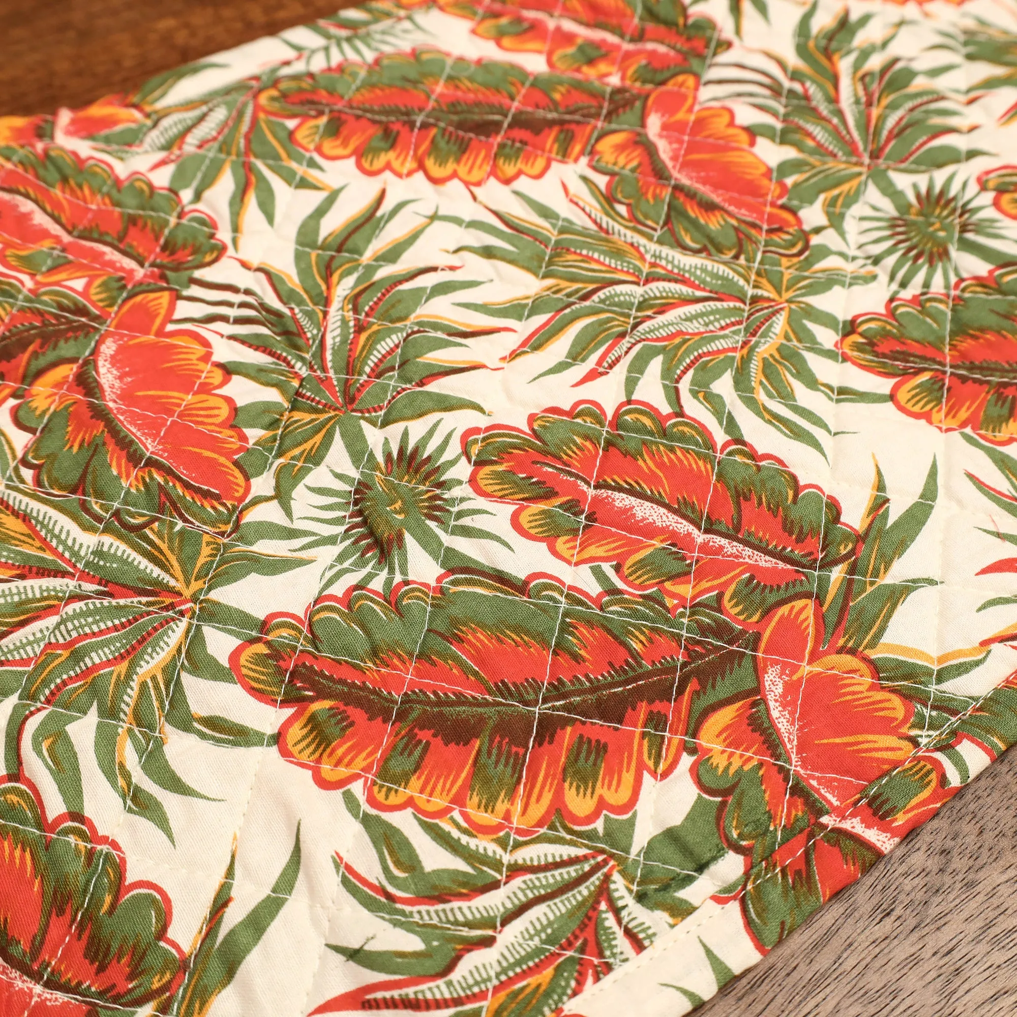 Handmade Cotton Fabric Quilted Table Runner by Chandi Mati (70 x 11 in)