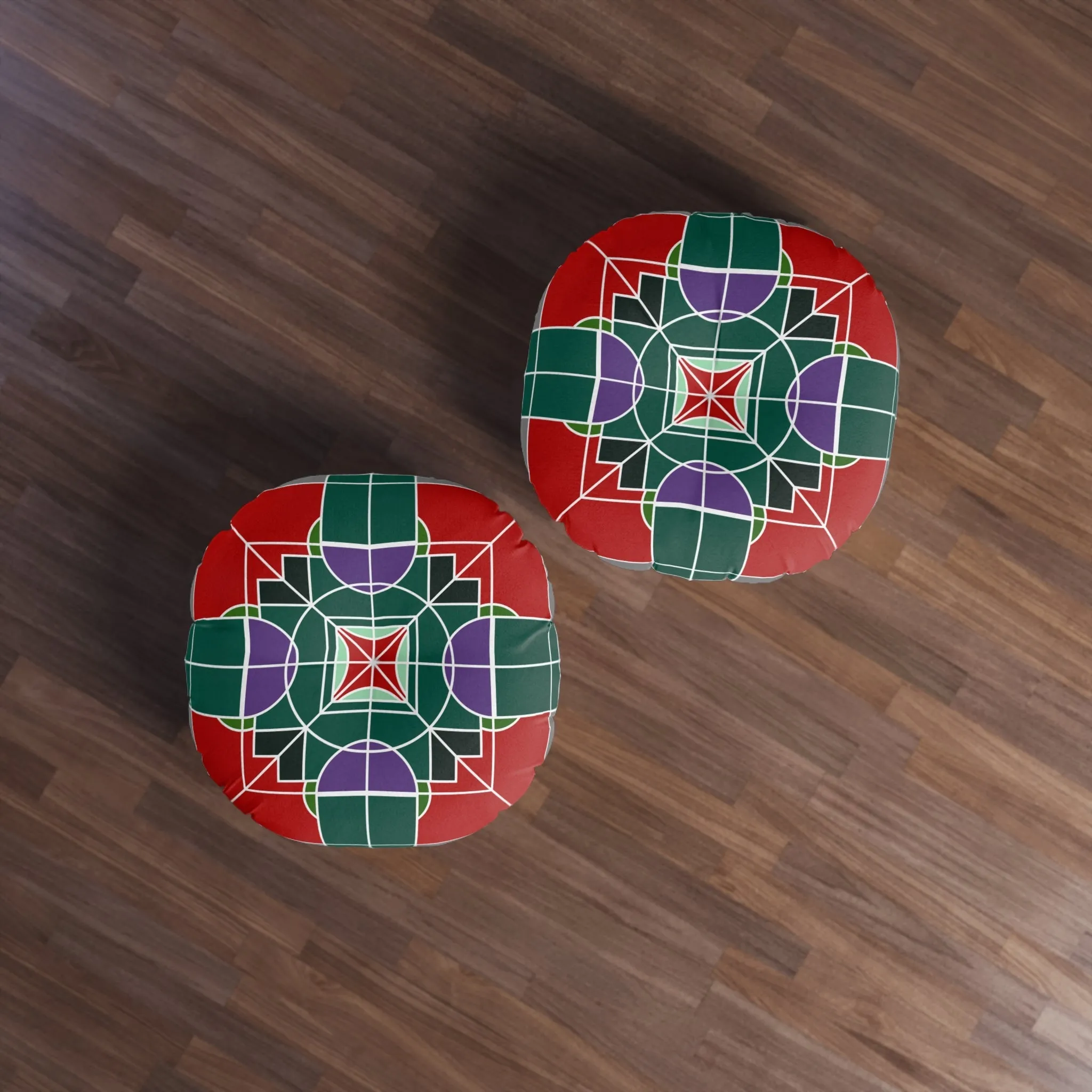 Handmade Mandala Floor Cushion - Tufted Round Pillow