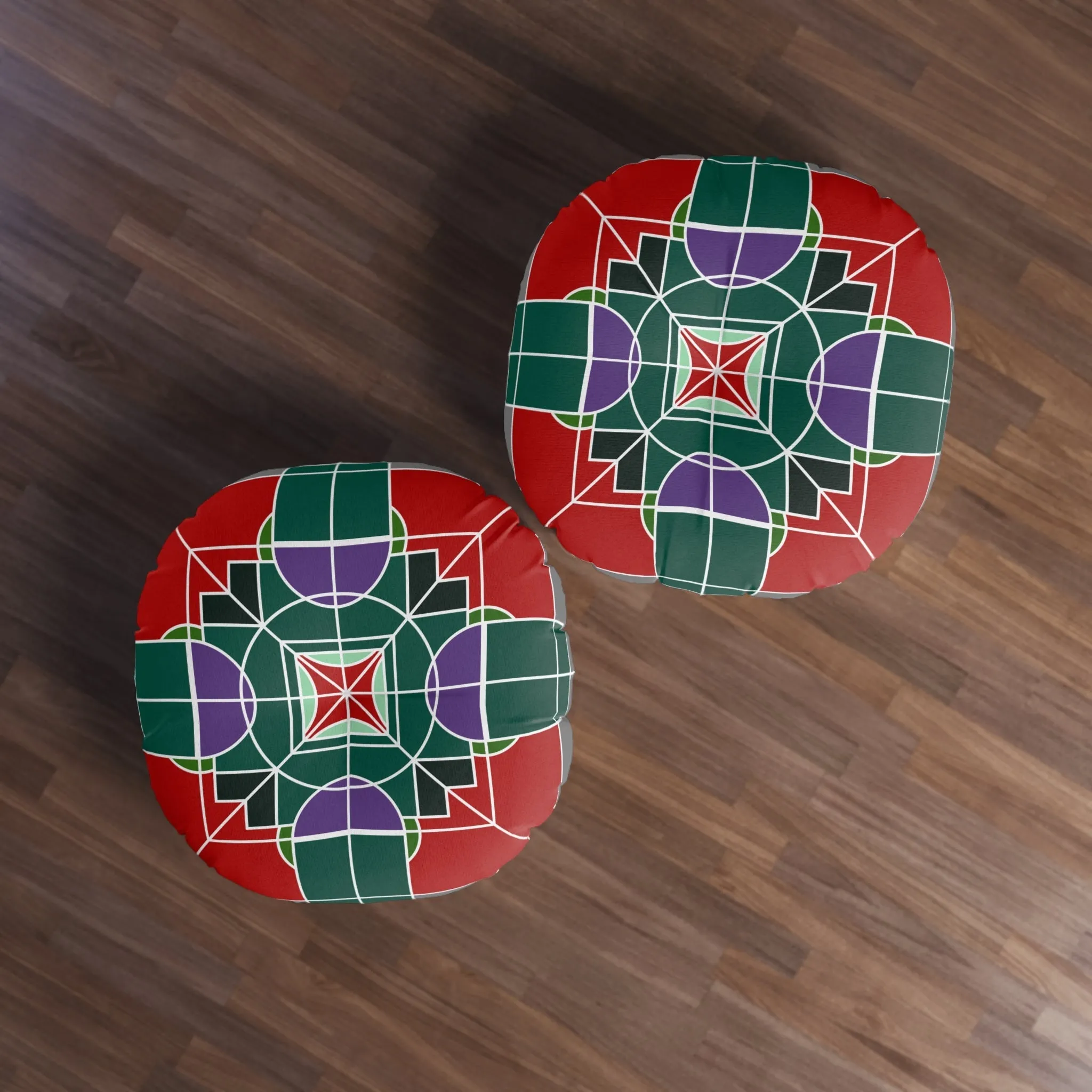 Handmade Mandala Floor Cushion - Tufted Round Pillow