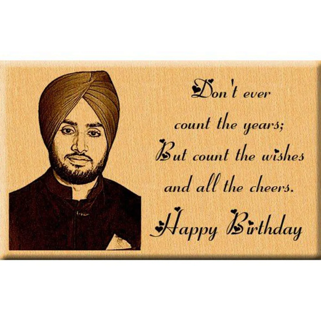 Incredible Gifts India Engraved Wooden Photo Plaque Birthday Gift For|Him|Her|Wife|Husband|Boys|Girls (7x4 inches, Beige)