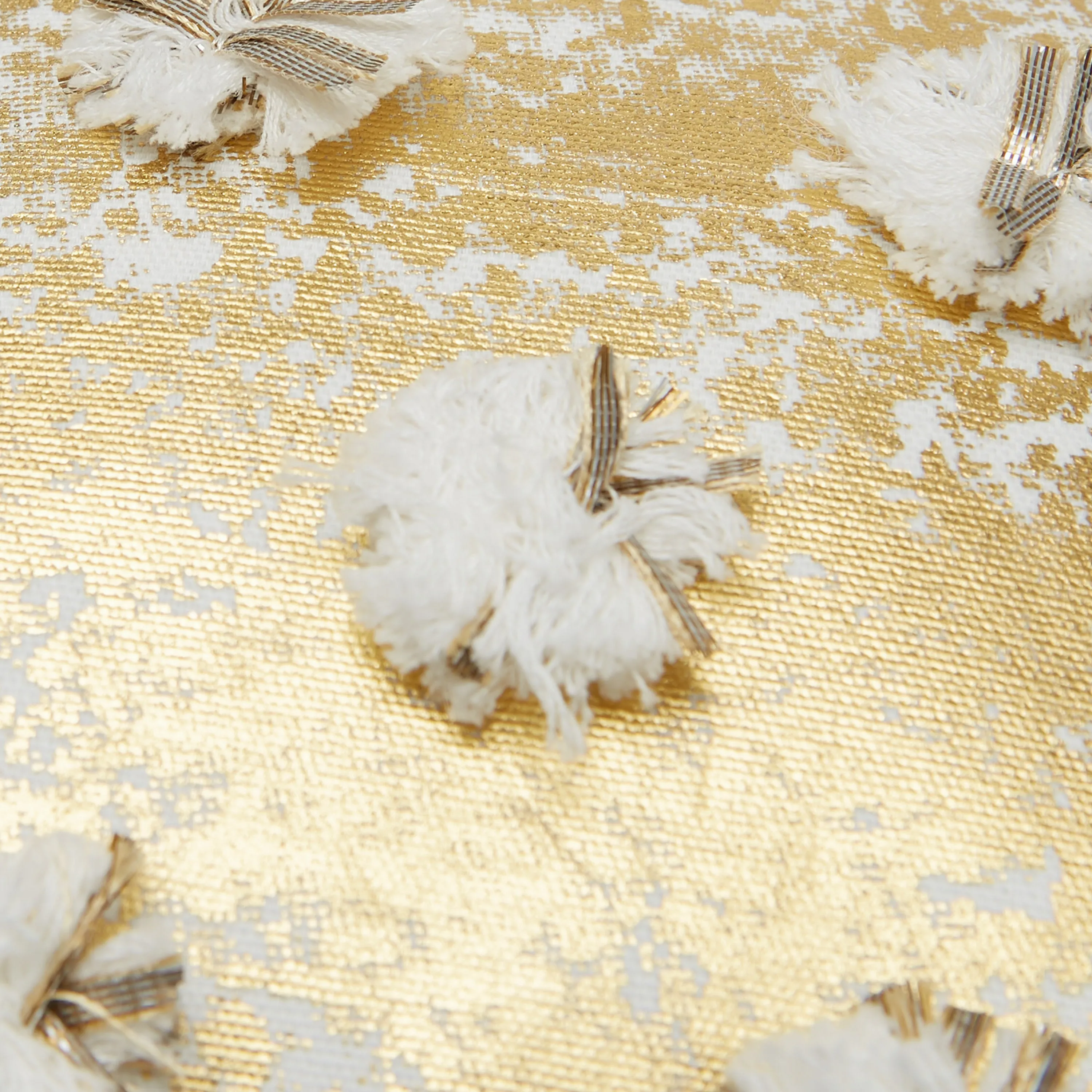 Indoor Christmas Glamour Poms 12-inch Throw Pillow