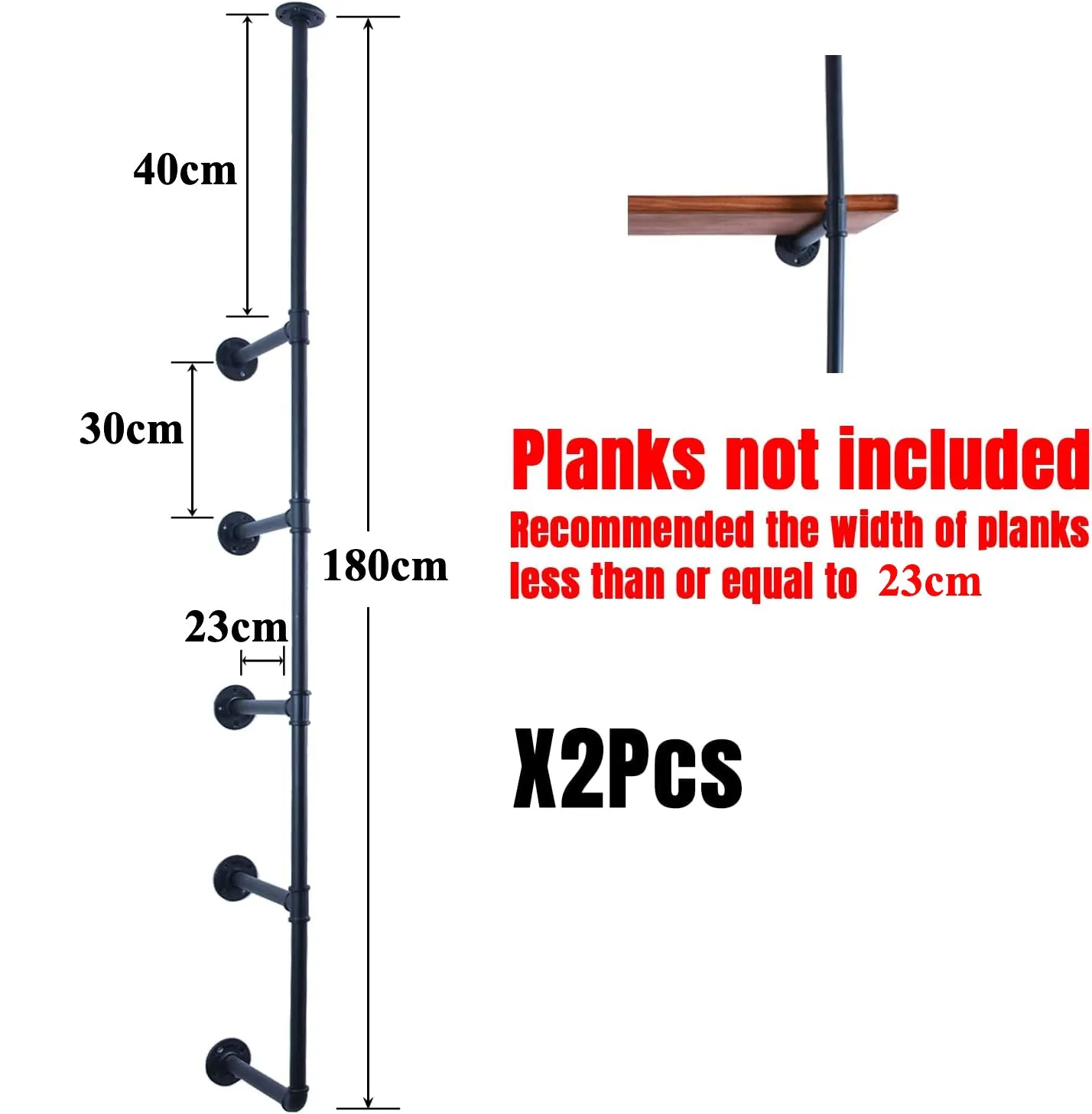 Industrial Iron Pipe DIY Shelf - 5 Tier