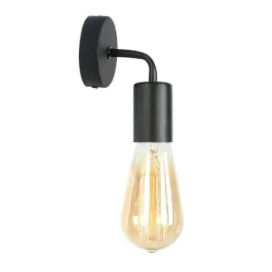 Industrial Style Metal Wall Mount Lamp - Shadeless Garage Lighting with Curved Arm in Rose Gold/Gold/Chrome