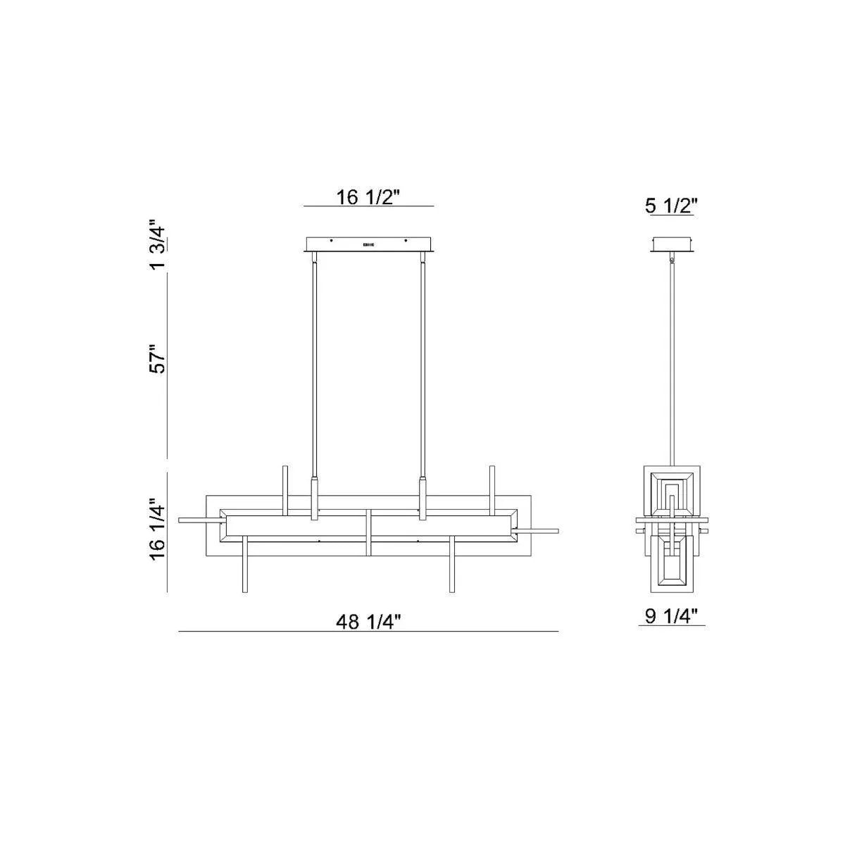 Inizio 48 in. LED Chandelier Gold Finish