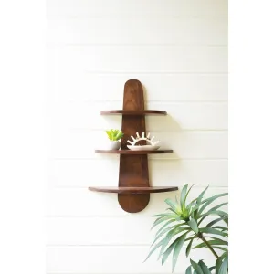 Kalalou - TRIPLE DEMI LUNE MANGO WOOD WALL SHELF - NRG1006