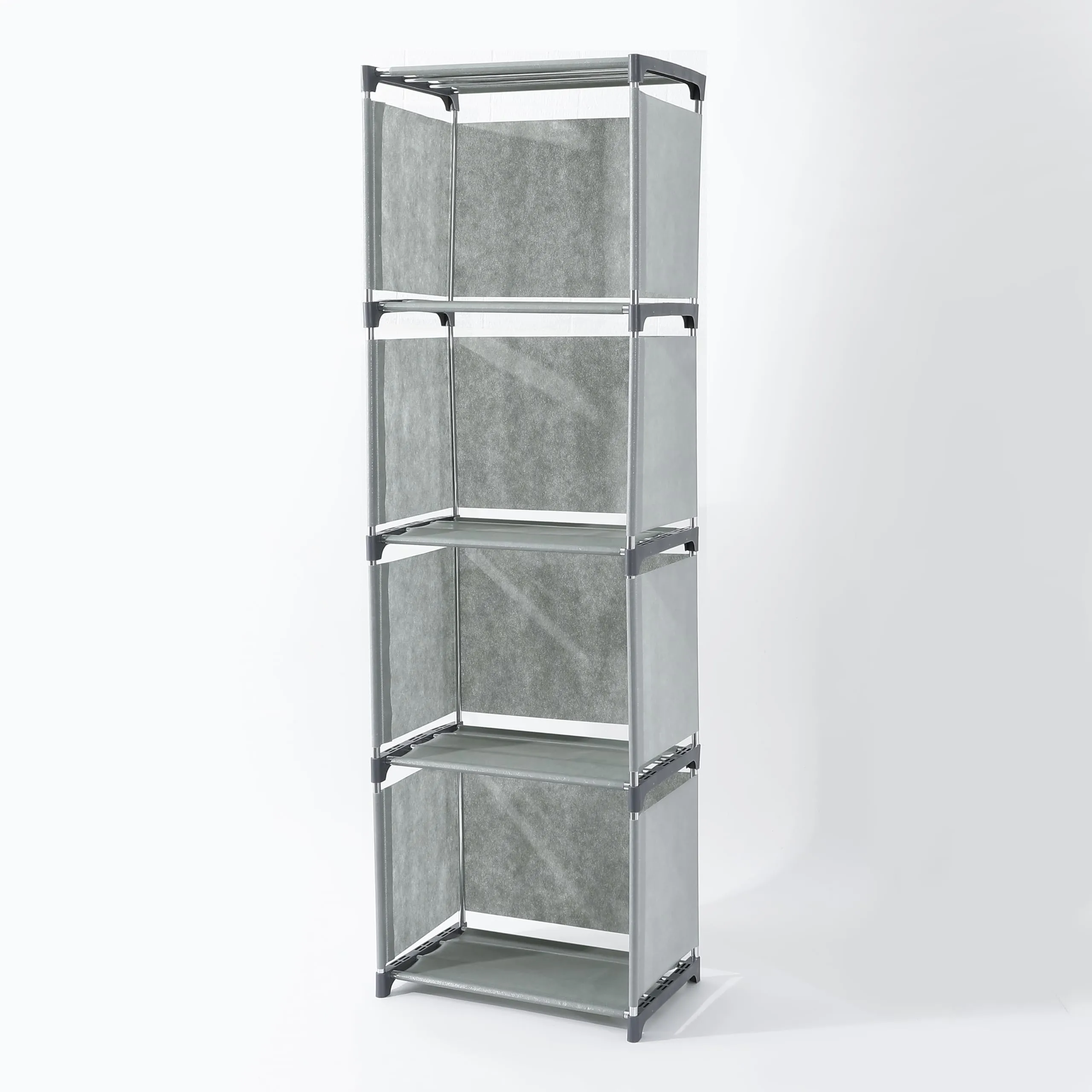 Kuber Industries (Pack of 6) 5 Layer Book Rack | Book Cabinet Shelves for Bedroom Office Living Room | Storage Shelve for Books Storage Organizer | Adjustable Shelf Rack | SJ05G | Grey