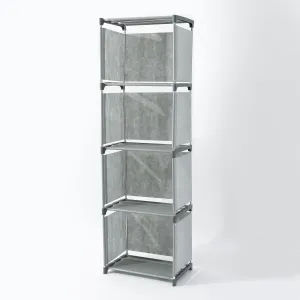 Kuber Industries (Pack of 6) 5 Layer Book Rack | Book Cabinet Shelves for Bedroom Office Living Room | Storage Shelve for Books Storage Organizer | Adjustable Shelf Rack | SJ05G | Grey