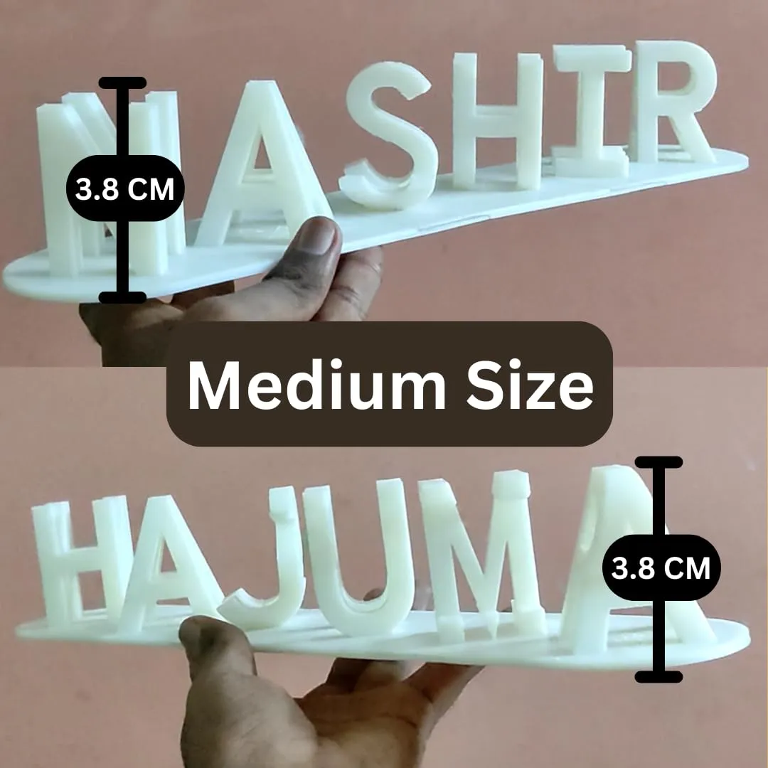 Large Size Couple Name | Personalized Dual Name Illusion | 3D Flip Name Plate | Gift for Husband Wife Boyfriend, Valentine, Anniversary, Birthday, Wedding (3.7CM(Medium)   Upto 8 Character)