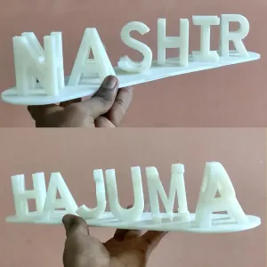Large Size Couple Name | Personalized Dual Name Illusion | 3D Flip Name Plate | Gift for Husband Wife Boyfriend, Valentine, Anniversary, Birthday, Wedding (3.7CM(Medium)   Upto 8 Character)