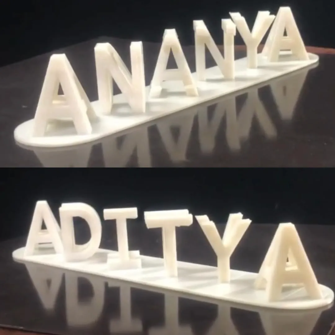 Large Size Couple Name | Personalized Dual Name Illusion | 3D Flip Name Plate | Gift for Husband Wife Boyfriend, Valentine, Anniversary, Birthday, Wedding (3.7CM(Medium)   Upto 8 Character)