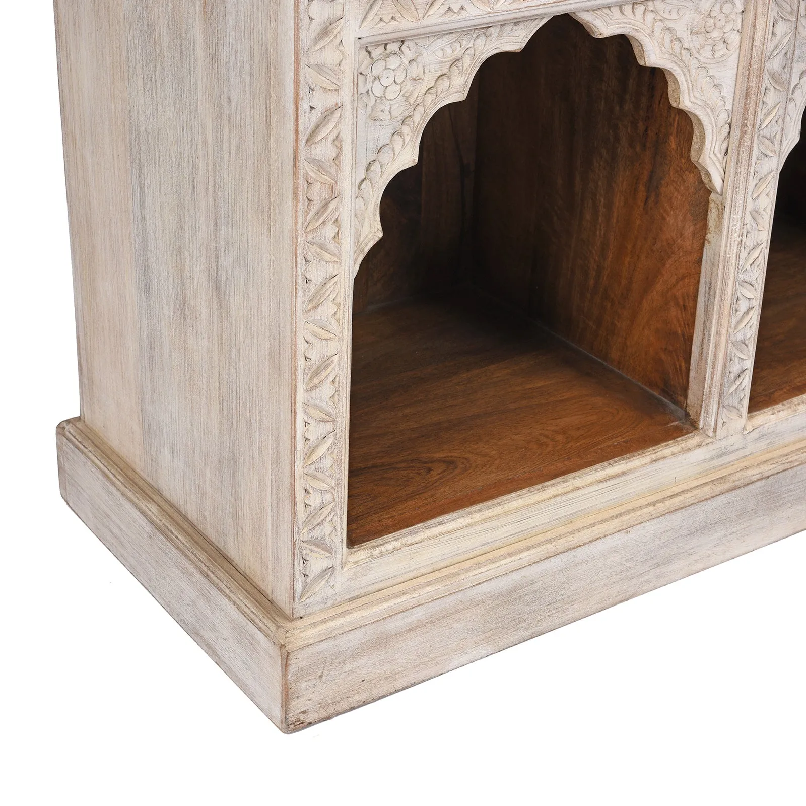Limed Mango Wood Display Shelf