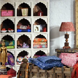 Limed Mango Wood Display Shelf