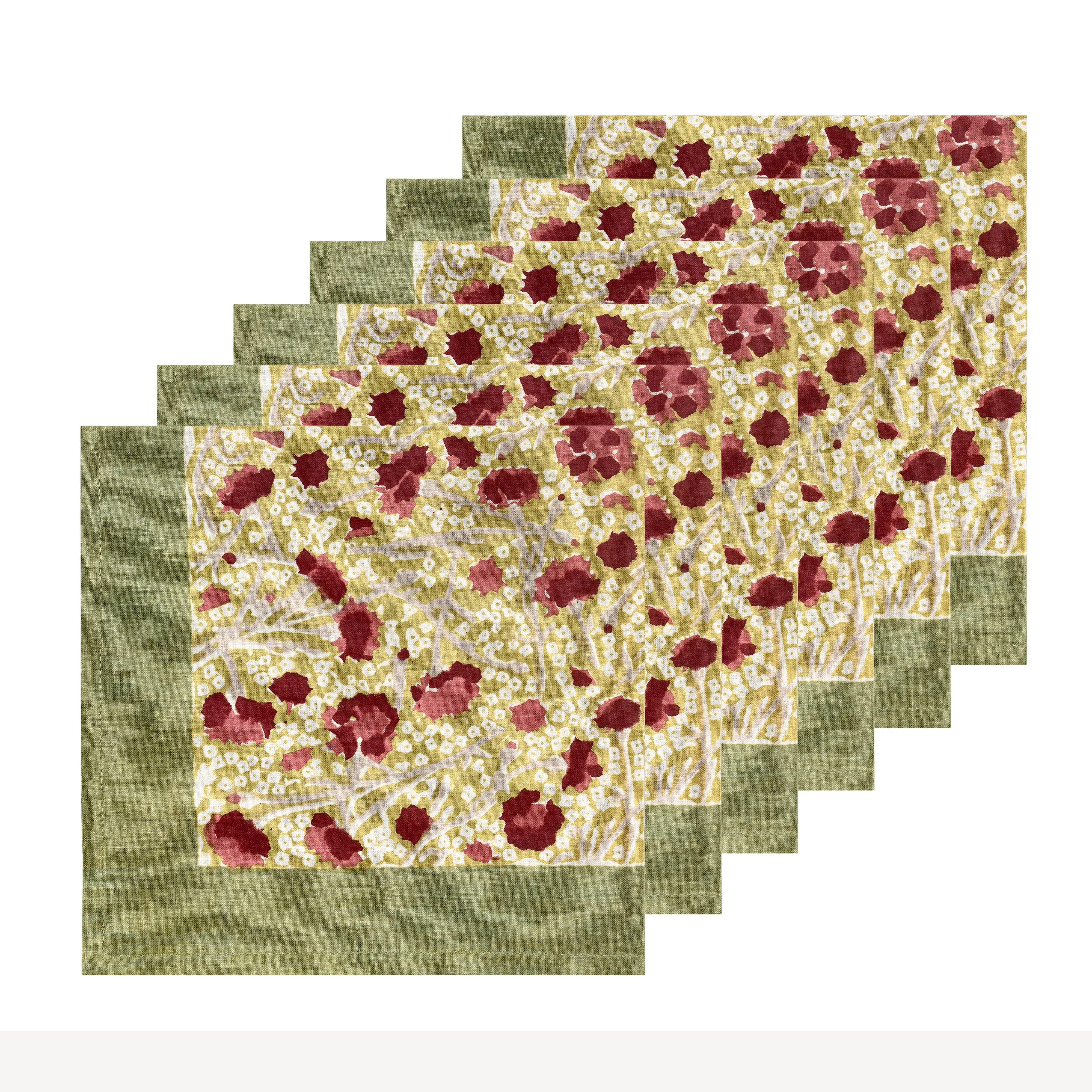 Meadows Napkins Red & Green, Set of 6
