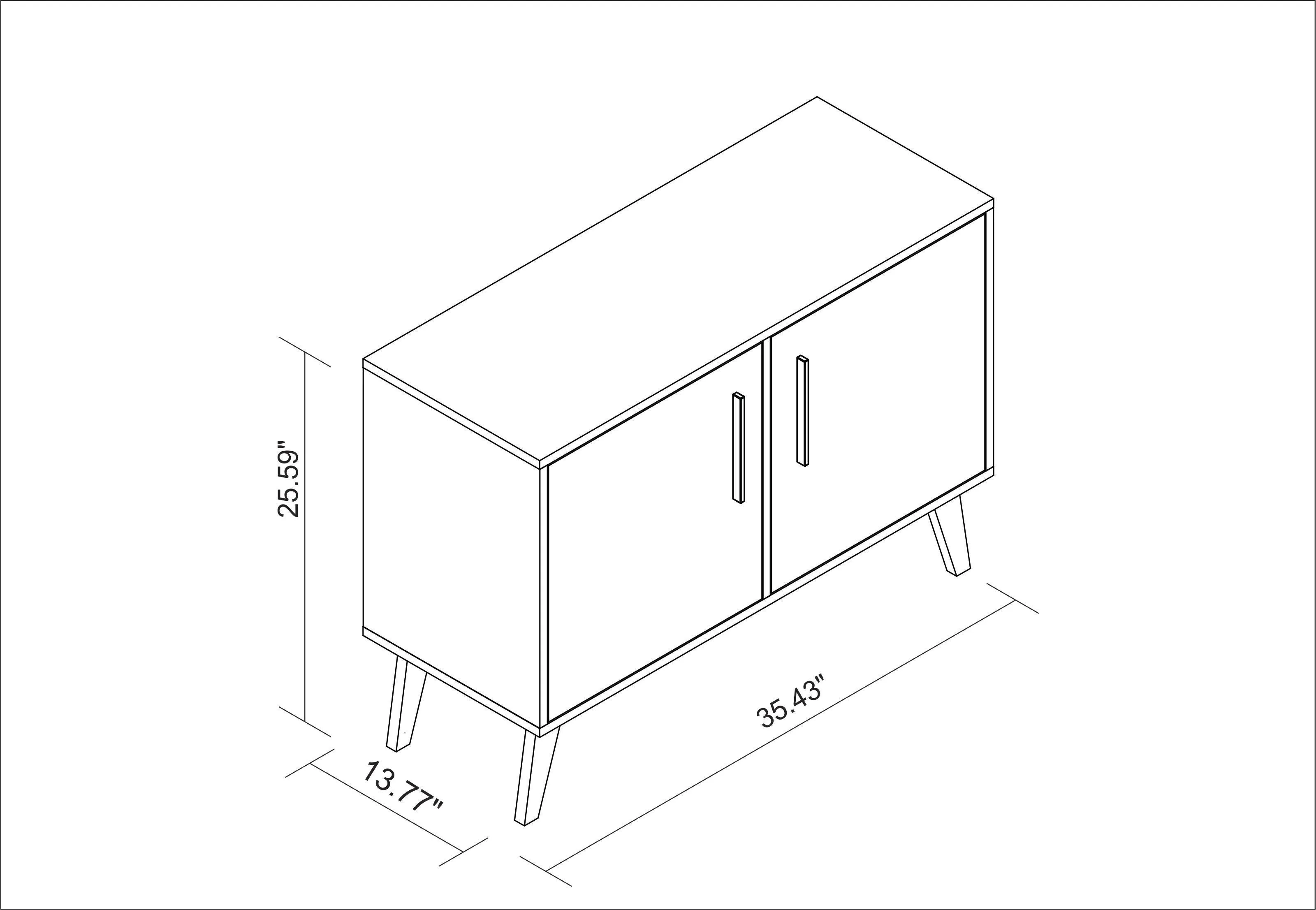 Mid-Century- Modern Amsterdam Double Side Table 2.0 with 3 Shelves in White