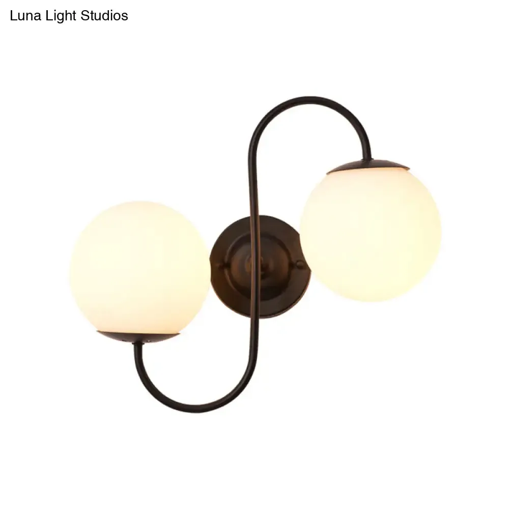 Modern Black and White Glass Wall Sconce Light Fixture - Living Room Lamp