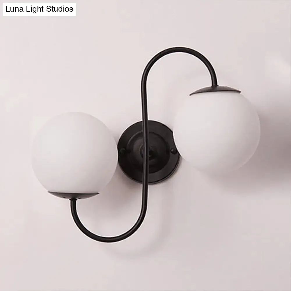 Modern Black and White Glass Wall Sconce Light Fixture - Living Room Lamp