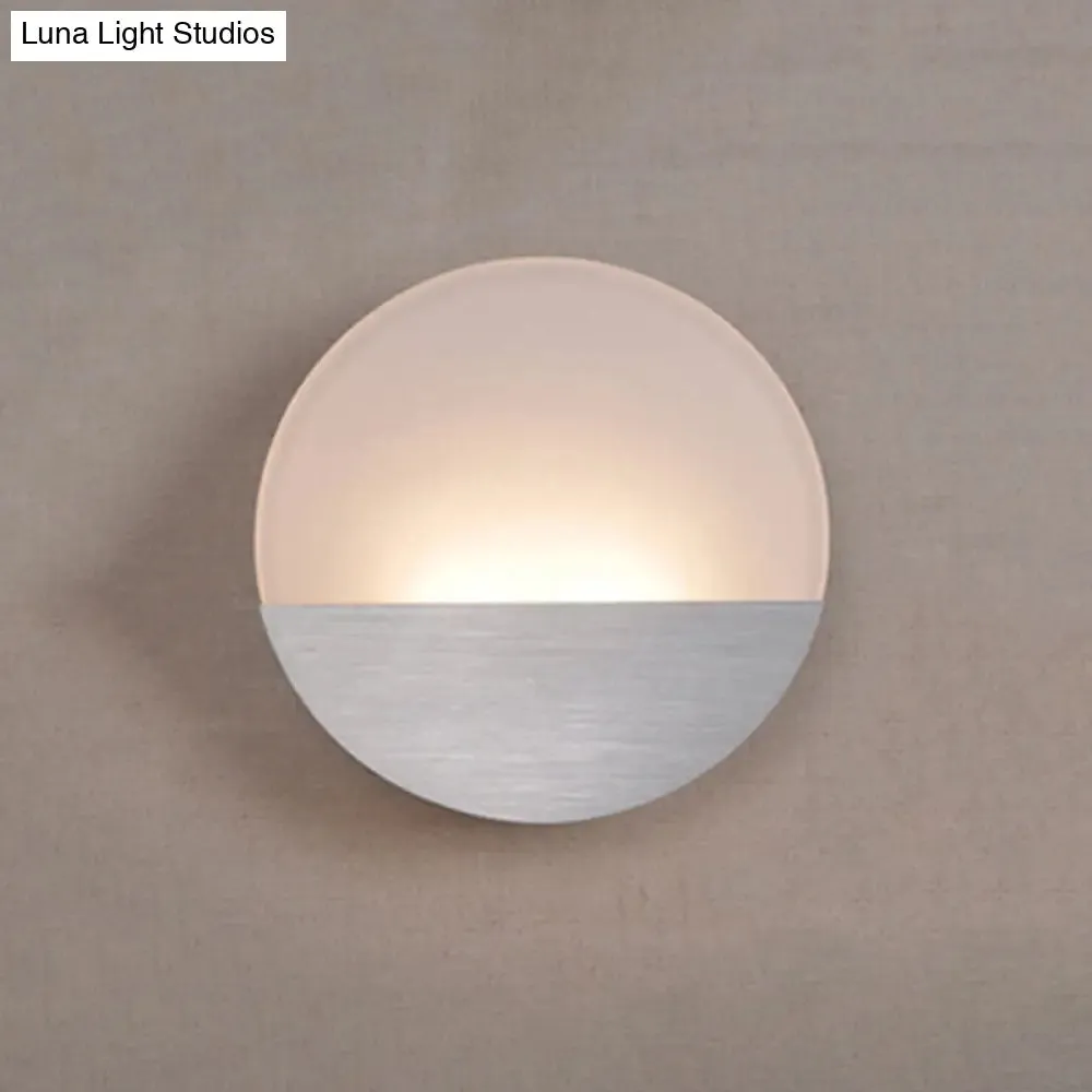 Modern LED Sconce Light: Sleek White Round/Square Design, Single Acrylic Wall Lighting in Warm/White Glow